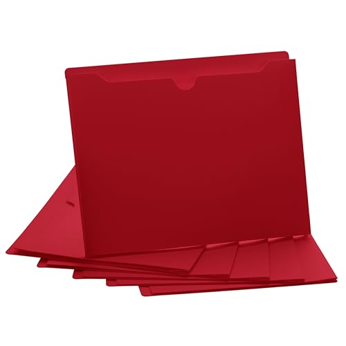 Red File Jackets, 2 Inch Expansion, Letter Size, Reinforced Straight-Cut Tab, 6 Pack - color: Red, style: 2 Inch Expansion