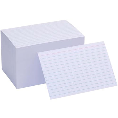 Extra Heavyweight 4x6 Inch Ruled Index Cards, Made of 92lb Weight Thick Paper Ruled Notecards, Double Sided Thick Flash Cards for Note-Taking, Studying, Ideal for School, Home and Office - 300 Count - style: 4X6IN - 300Count