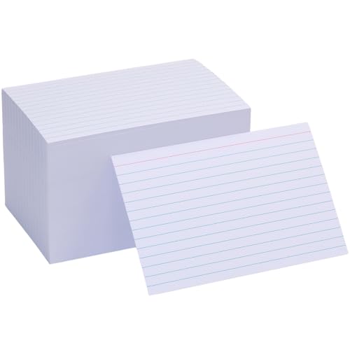 Extra Heavyweight 4x6 Inch Ruled Index Cards, Made of 92lb Weight Thick Paper Ruled Notecards, Double Sided Thick Flash Cards for Note-Taking, Studying, Ideal for School, Home and Office - 300 Count - style: 4X6IN - 300Count