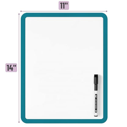 Mr. Pen- Dry Erase Board, 14” x 11” with a Black Dry Erase Marker | Green Frame, Small Mini White Board for Students, Fridge, Wall, Locker, Includes Double Sided Tapes - color: Green