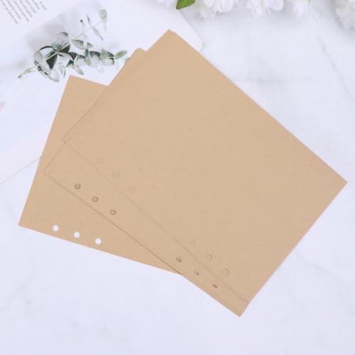 Uonlytech 3 Packages A6 Refill Paper for Spiral and Wirebound Notebooks, Blank Loose Leaf Refill Paper with Smooth Surface and Easy Insertion, Khaki 6-ring Loose Leaf Replacement for Office