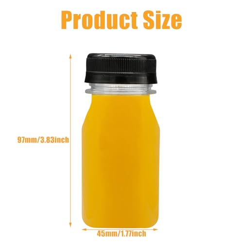 10 PCS 4 oz Plastic Juice Bottles with Lids | Empty Clear Milk Bottles with Lids, Beverage Containers for Juice, Milk and Other Drink - size: 4 oz / 120 ml