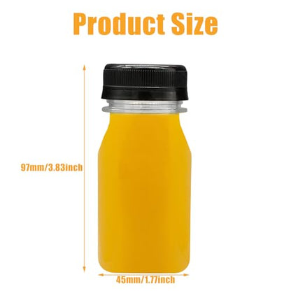 10 PCS 4 oz Plastic Juice Bottles with Lids | Empty Clear Milk Bottles with Lids, Beverage Containers for Juice, Milk and Other Drink - size: 4 oz / 120 ml