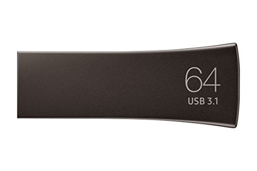 SAMSUNG BAR Plus 64GB - 300MB/s USB 3.1 Flash Drive Titan Gray (MUF-64BE4/AM) - color: Gray, style: 64 GB