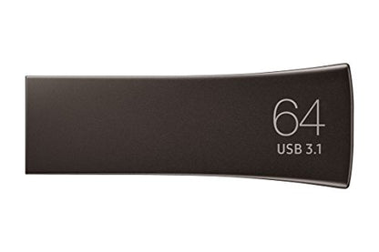 SAMSUNG BAR Plus 64GB - 300MB/s USB 3.1 Flash Drive Titan Gray (MUF-64BE4/AM) - color: Gray, style: 64 GB
