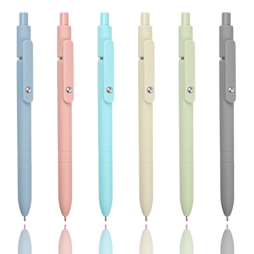 Gel Pens 6-Pack Quick-Dry Smudge-Resistant Ink, Writing Tools for School, Office, Creative Projects | Aesthetic Gift Set for Students/Teachers/Nurses/Professionals (Morandi-6PCS) - color: Morandi-6PCS