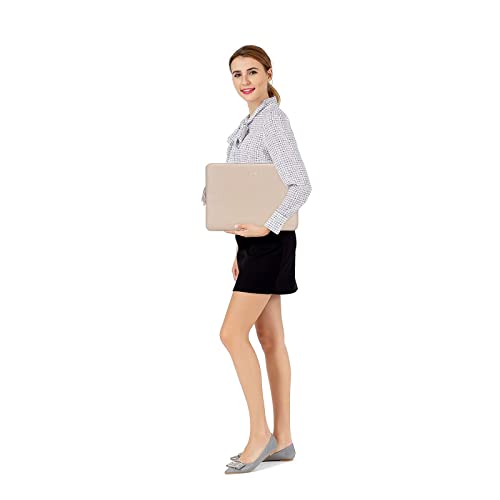 MOSISO Laptop Sleeve Bag 13 inch Compatible with MacBook Neo 13 A18/Air 13.6 inch 2026-2022 M4 M3 M2/Air 13 inch 2022-2018 M1/Pro 13 2026-2016 M2 M1, PU Leather Padded Bag Waterproof Case, Apricot - color: Apricot, size: 13 inch