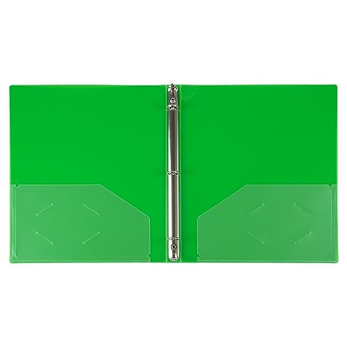 JAM PAPER Plastic 0.5 inch Binder - Green 3 Ring Binder - Sold Individually - color: Green, size: 0.5 inch