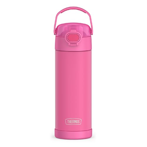 THERMOS FUNTAINER Water Bottle with Spout, 16oz, Neon Pink | Kids Stainless Steel Insulated Water Bottle, Keeps Drinks Cold Longer for School & Play, BPA-Free - color: Neon Pink, size: 16 Ounces