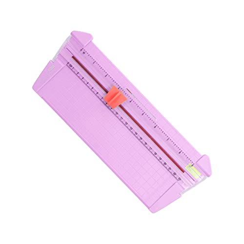 GLOGLOW School Supplies Mini Portable Paper Cutter with Transparent Scale and Replaceable Head for Accurate Cutting of 10 Pages A4 Compact Paper Trimmer Nan (13930 Lilac Purple) - color: 13930 Lilac Purple