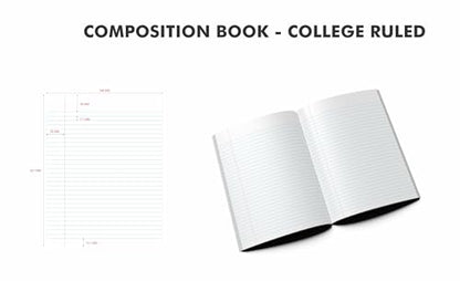 Composition Notebooks Pack of 5 College Ruled 200 Pages (100 Sheets) 9.75"x7.5" Black Marble Back to School 2026 Carbon Neutral Recyclable Paper Eco-Friendly School & Office Supplies For Students and Professionals