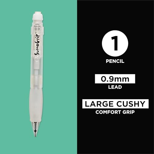 SAKURA 50280 SumoGrip 0.9-mm Pencil with Eraser, Clear - color: Clear