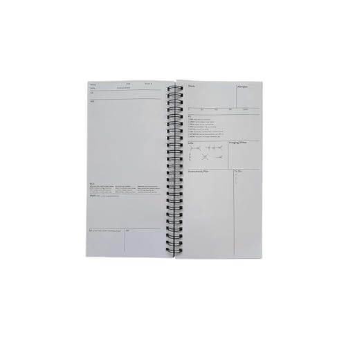 ICU Tall Notebook 2-Pack – Intensive Care Unit Rounding Templates for Medical Students, ICU Residents, NP, PA