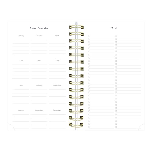 Blueline® Essential Academic Daily/Monthly Planner, August 2026 to July 2027, Gold Twin-Wire Binding, Poly Cover, 8" x 5", Nautical Design, Cabana (CA214PH.02) - color: Cabana