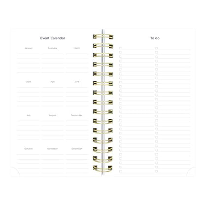 Blueline® Essential Academic Daily/Monthly Planner, August 2026 to July 2027, Gold Twin-Wire Binding, Poly Cover, 8" x 5", Nautical Design, Cabana (CA214PH.02) - color: Cabana