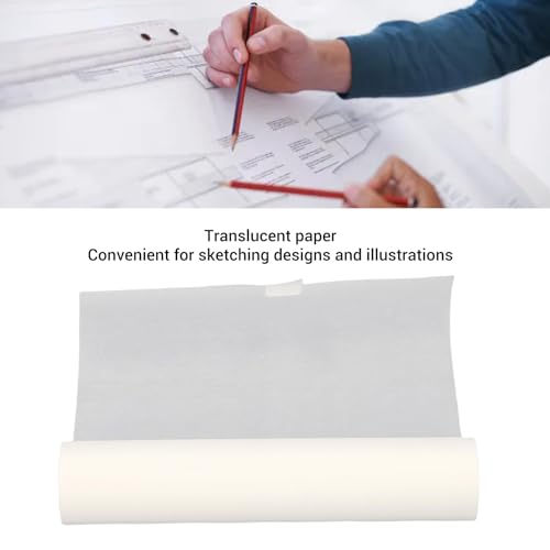 Sketching Tracing Paper, 8in x 25 Yards Translucent Paper Roll for Drawing and Sewing, with Smooth Texture and Tear Proof, Ideal for Calligraphy and Craft Projects, 2Pcs