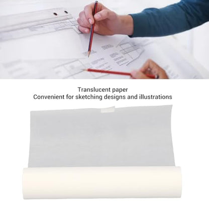 Sketching Tracing Paper, 8in x 25 Yards Translucent Paper Roll for Drawing and Sewing, with Smooth Texture and Tear Proof, Ideal for Calligraphy and Craft Projects, 2Pcs