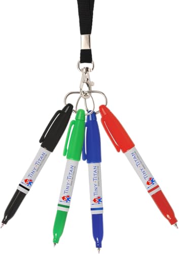 Tiny-Titan EXTRA Fine Point, Mini Markers, Permanent Ink, Metal Tip, Keychain Clip, Golf Ball Marker, Clip On Nurse's Badge - Black Ink - EXTRA Fine Point - 2 Pens