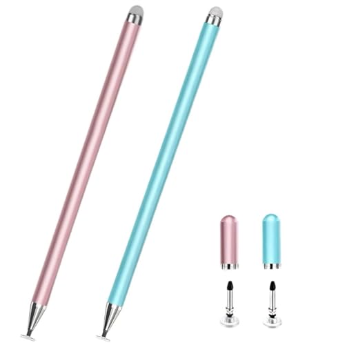 Stylus Pen for Samsung Galaxy Tab A11+/A11/A9Plus/A9/A8/A7 Compatible with iPad iOS/Android 15/14 Tablet All Touch Devices Universal High Sensitive S Pen (Blue + Pink) - color: Blue + Pink