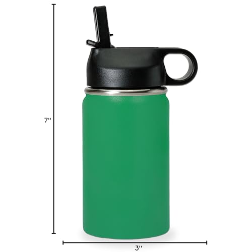 LaserGram Personalized Water Bottle, Grad Cap Class of 2023, 2024, 2025, 2026, 2027, Stainless Steel Double Wall Vacuum Insulated with Flip Top Straw, Custom Engraved Gift (12oz / 335ml Green) - color: Green, size: 12 Ounces