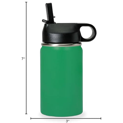 LaserGram Personalized Water Bottle, Grad Cap Class of 2023, 2024, 2025, 2026, 2027, Stainless Steel Double Wall Vacuum Insulated with Flip Top Straw, Custom Engraved Gift (12oz / 335ml Green) - color: Green, size: 12 Ounces