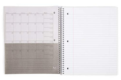 Mintra Office Durable Spiral Notebooks, 1 Subject, (White, Wide Ruled 3 Pack), 100 Sheets, Poly Pocket, Moisture Resistant Cover, Strong Chipboard back, For School, Office, Business - color: White, size: Wide Ruled 3pk