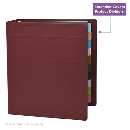 Carstens 3-Inch Heavy Duty 3-Ring Binder - Side Opening, Wine, Durable Plastic, Precision No-Gap Rings, Waterproof Cover, No Pockets, Holds 400 US Letter Sheets, BPA-Free, Made in USA (1743-3R) - color: Burgundy, size: Case of 14