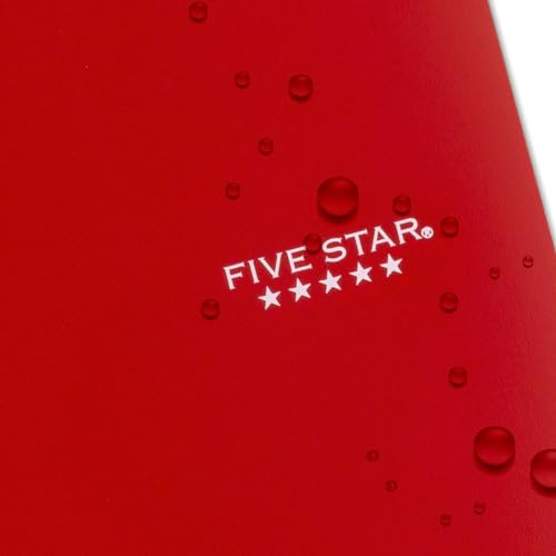 Five Star Spiral Notebook + Study App, 3 Subject, College Ruled Paper, Fights Ink Bleed, Water Resistant Cover, 8-1/2" x 11", 150 Sheets, Red (72065) (Pack of 2) - color: Fire Red, size: 1 Count (Pack of 2)