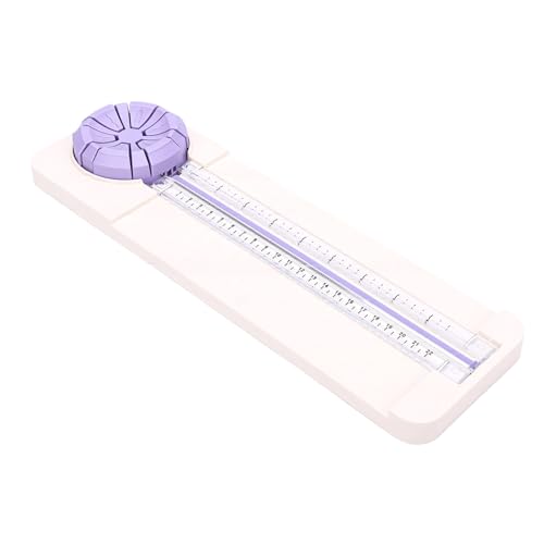 Hyuduo 6 in 1 Paper Cutter, Portable Trimmer with Straight Dotted Curved Creased Deckle Wavy Lines for 22cm Wide 220gsm Paper, Photo Card, for Scrapbooking Card Making Office Classroom