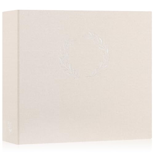 Lanpn Photo Album Scrapbook 12x12, Linen Cover Wreath Design Top Load 3 Ring Folder Binder Photobook Photo Book 12 x 12 inch with 30 Plastic Sleeves 60 Pages Beige - color: Beige, size: 12x12"
