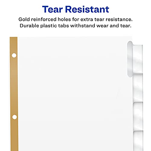 Avery 5-Tab Binder Dividers, Insertable Clear Big Tabs, 1 Set (11122) - style: 1 Set