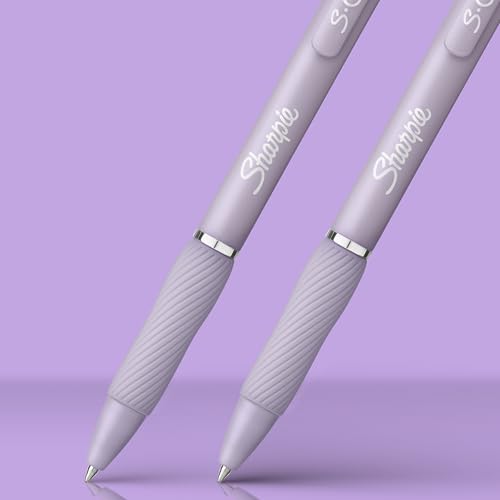 Sharpie S-Gel, Gel Pens, Medium Point (0.7mm), Icy Violet Barrel, Black Ink, 12 Count - color: Icy Violet