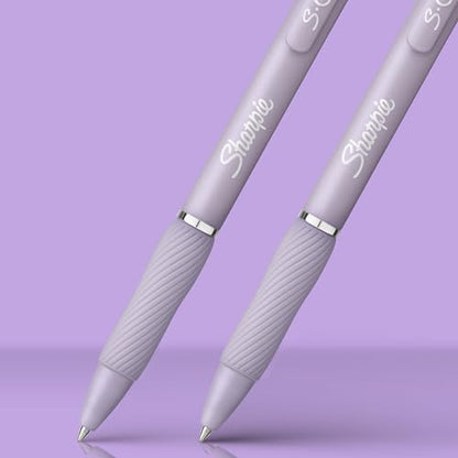 Sharpie S-Gel, Gel Pens, Medium Point (0.7mm), Icy Violet Barrel, Black Ink, 12 Count - color: Icy Violet