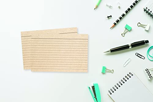 Home Advantage Double Sided Ruled Kraft Tan Index Cards, File Note Cards (4-x-6)