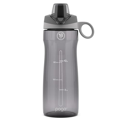 Pogo BPA-Free Tritan Plastic Water Bottle with Chug Lid, 18 Oz, Grey - color: Grey, size: 18 Ounces