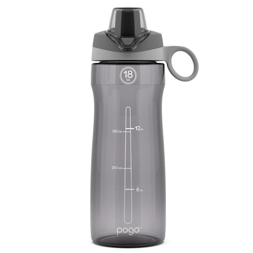 Pogo BPA-Free Tritan Plastic Water Bottle with Chug Lid, 18 Oz, Grey - color: Grey, size: 18 Ounces