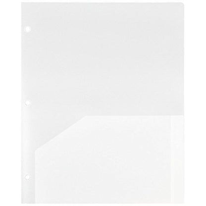 JAM PAPER Heavy Duty Plastic 3 Hole Punch Pocket Folders - Extra Tough School Folders - Clear - 6/Pack - color: Clear, size: 6 Per Pack