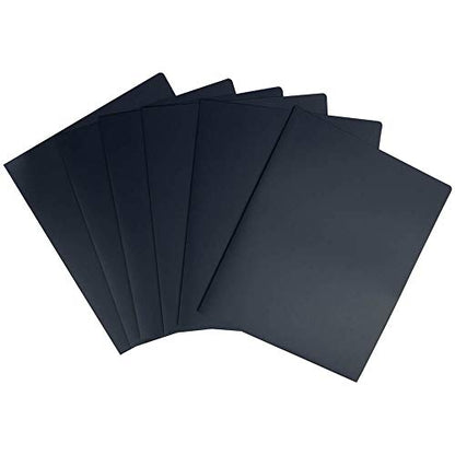 JAM PAPER Heavy Duty Plastic 2 Pocket Extra Tough School Folders - Navy Blue - 6/Pack - color: Navy Blue, size: 6 Per Pack