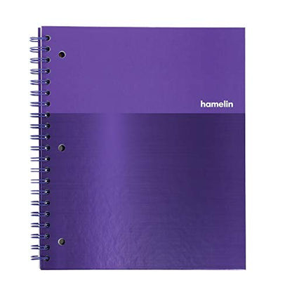 Hamelin 1 Subject College Ruled 7x10 Spiral Bound Notebook ULTRA Violet 3-PACK