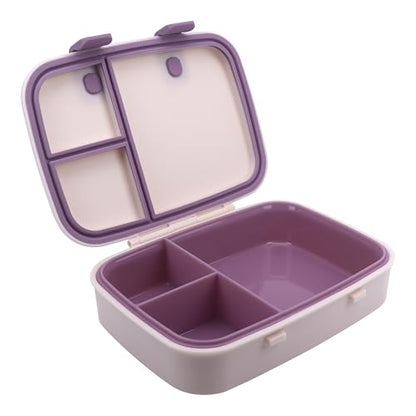 Kids Bento Explorer Lunch Box, 3 No-Mix Compartments, Microwave & Dishwasher Safe, Lightweight with Removable Tray, for Daycare, Preschool, School, Purple Light Powder - color: Purple Light Powder