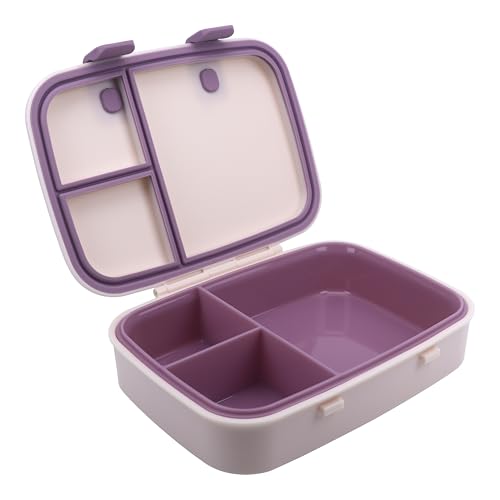 Kids Bento Explorer Lunch Box, 3 No-Mix Compartments, Microwave & Dishwasher Safe, Lightweight with Removable Tray, for Daycare, Preschool, School (Purple Light Powder Clevapirouette Friend) - color: Purple Light Powder Clevapirouette Friend