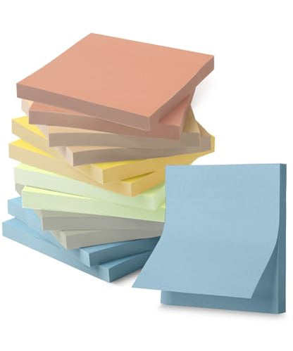 Mr. Pen- Sticky Notes, 3"x3", 12 Pads, 600 Sheets, Colorful | Sticky Notes Bulk, Self-Stick Note Pads, Perfect for Office, School, Home, Study & Organization - color: Autumn