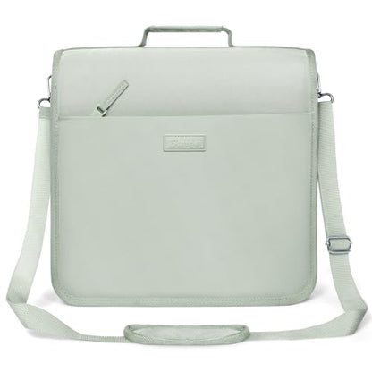 SUNEE Zipper Binder 3 Ring, 3 Inch O-Ring with Handle and Shoulder Strap, 600-Sheet Capacity, 5-Tab Expanding File Folder, Multi-Pockets for Middle School Organizer Binder with Zipper, Sage Green - color: Sage Green