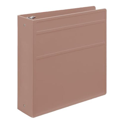 Carstens 3-Inch Heavy Duty 3-Ring Binder - Side Opening, Dusty Rose, Durable Plastic, Precision No-Gap Rings, Waterproof Cover, No Pockets, Holds 400 US Letter Sheets, BPA-Free, Made in USA (1746-3R) - color: Mauve, size: Individual