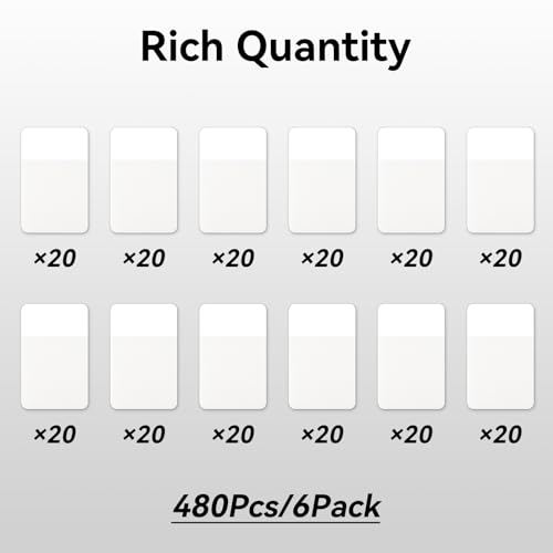 Sticky Index Tabs, Page Markers Writable File Tabs Flags for Notebooks, Binders, File Folders, Books 1.6 x 1 Inch, White (480 Pieces)