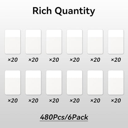 Sticky Index Tabs, Page Markers Writable File Tabs Flags for Notebooks, Binders, File Folders, Books 1.6 x 1 Inch, White (480 Pieces)
