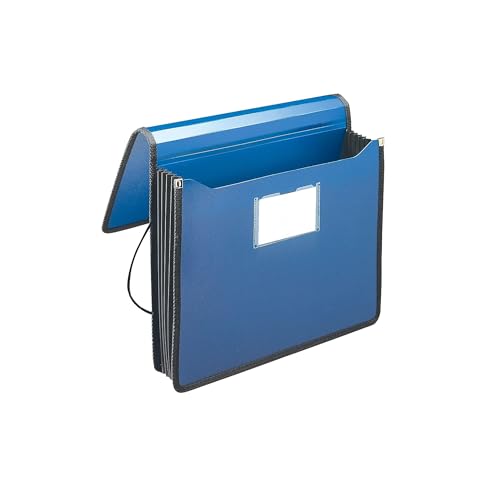 Smead Poly Wallet, Accordion File Organizer for File Folders, Letter Size, Blue, 5-1/4 inch Expansion, Office Supplies, Document Organizer (71503) - size: Letter, style: Blue