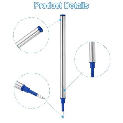 PATIKIL 1mm Pen Ink Refills, 10 Pcs Ballpoint Refill Medium Point Metal Compatible Replaceable Replacement for Pen Writing Office, Blue - color: Blue