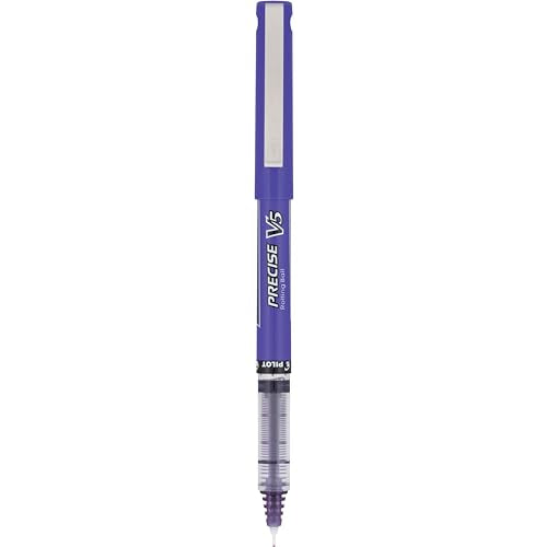 Pilot Precise V5 Rollerball Pens, Extra Fine Point 0.5 mm Purple Pens, Purple, Pack of 12 - Ideal for School, Journaling & Office Writing - color: Purple, size: 12 Count (Pack of 1)