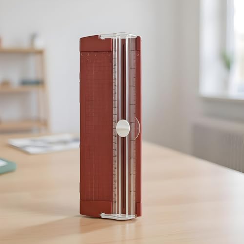 Paper Cutter Slider 10.5 Inch Precision Straight Slider | with Side Ruler Cardstock Cutter for Photo Cardstock Label Crafting Scrapbooking Supplies - color: Red